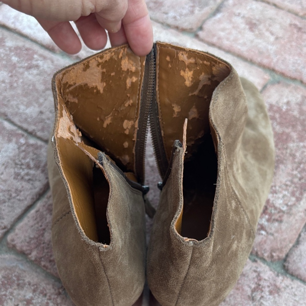 Franco Sarto Women's Suede Ankle Boots - Tan - Picture 9 of 13